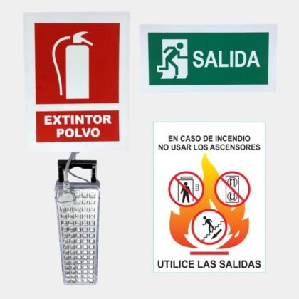 Luces de Emergencia y Cartelería